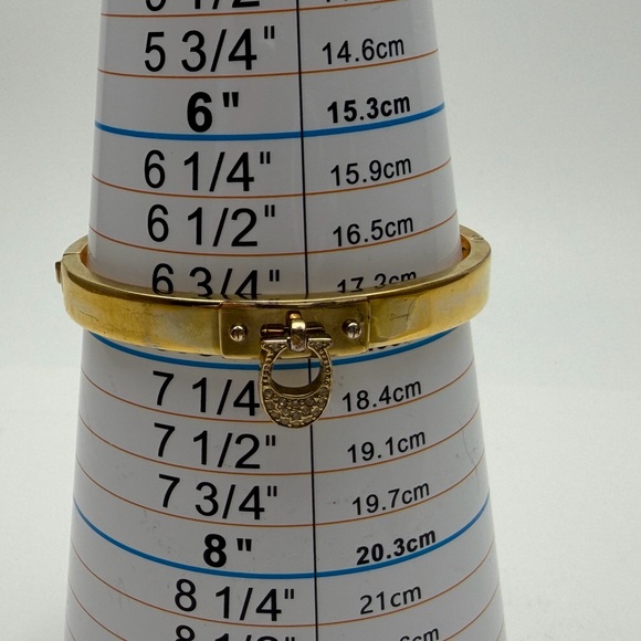 Coach Gold Hinged Bracelet with Crystal Accent Charm - Picture 4 of 4